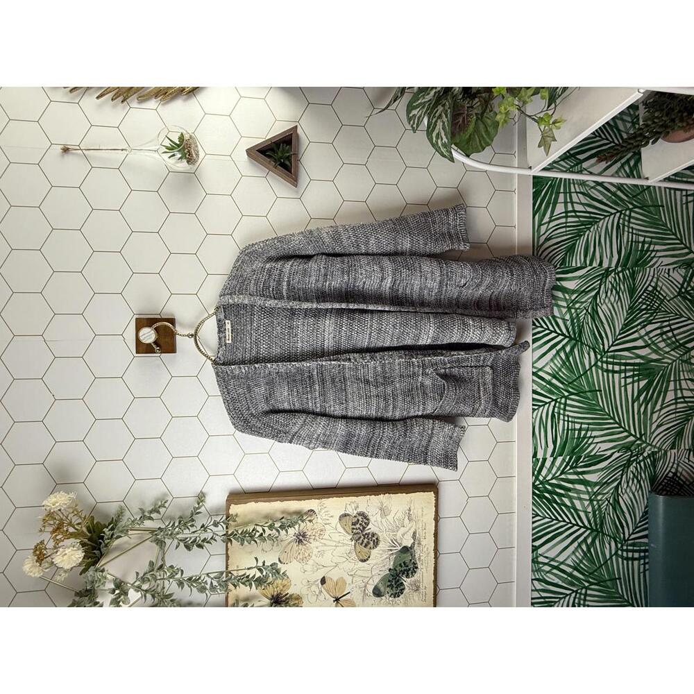 Marine Layer Marled Gray Open Front Knit Catalina Long Cardigan - Size - XS